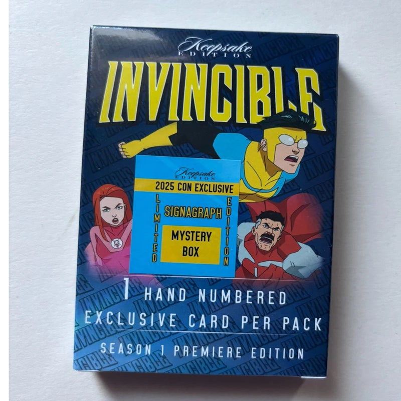 2025 Invincible Season 1 Keepsake Premiere Edition Con Exclusive Laser Signagraph /100 or less Mystery Box (1 Card) Memorabilia Keepsake