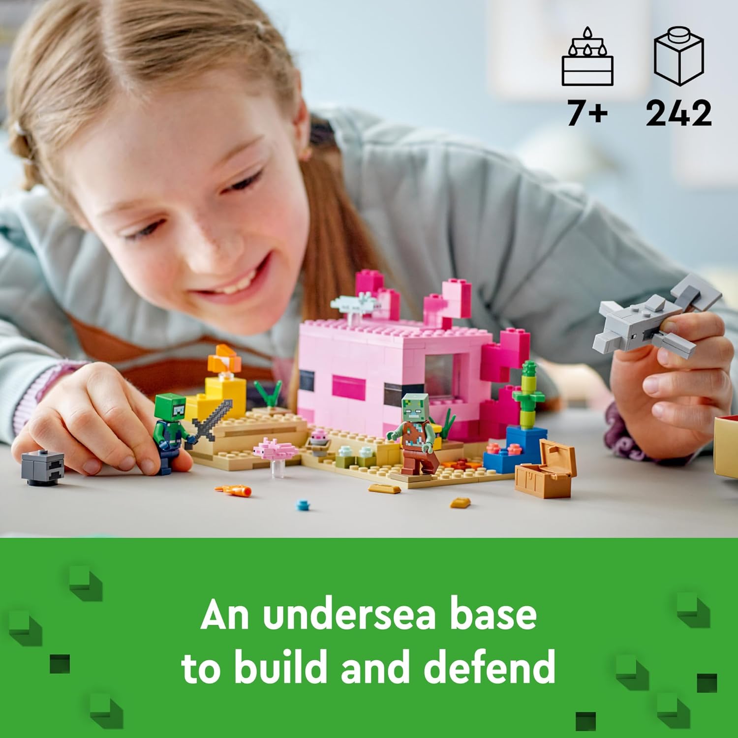 LEGO Minecraft: Axolotl House - 242 Piece Building Kit [LEGO