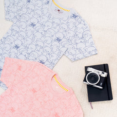 Giordano X Milk Mocha Bear: Daily Life Collage (Pink) T-Shirts Milk Mocha Bear