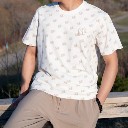 Giordano X Milk Mocha Bear: Monogram (Beige) T-Shirts Milk Mocha Bear