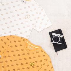 Giordano X Milk Mocha Bear: Monogram (Beige) T-Shirts Milk Mocha Bear