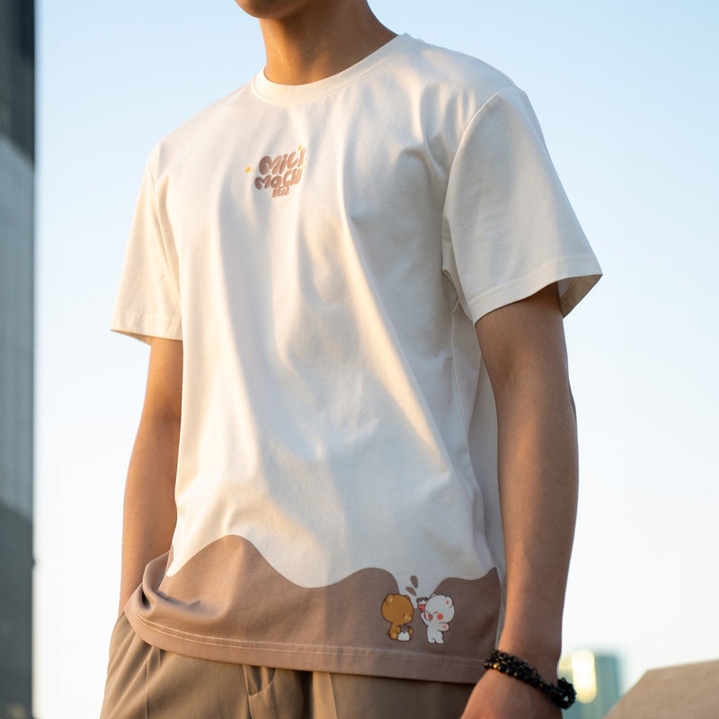 Giordano X Milk Mocha Bear: Painting Around T-Shirts Milk Mocha Bear