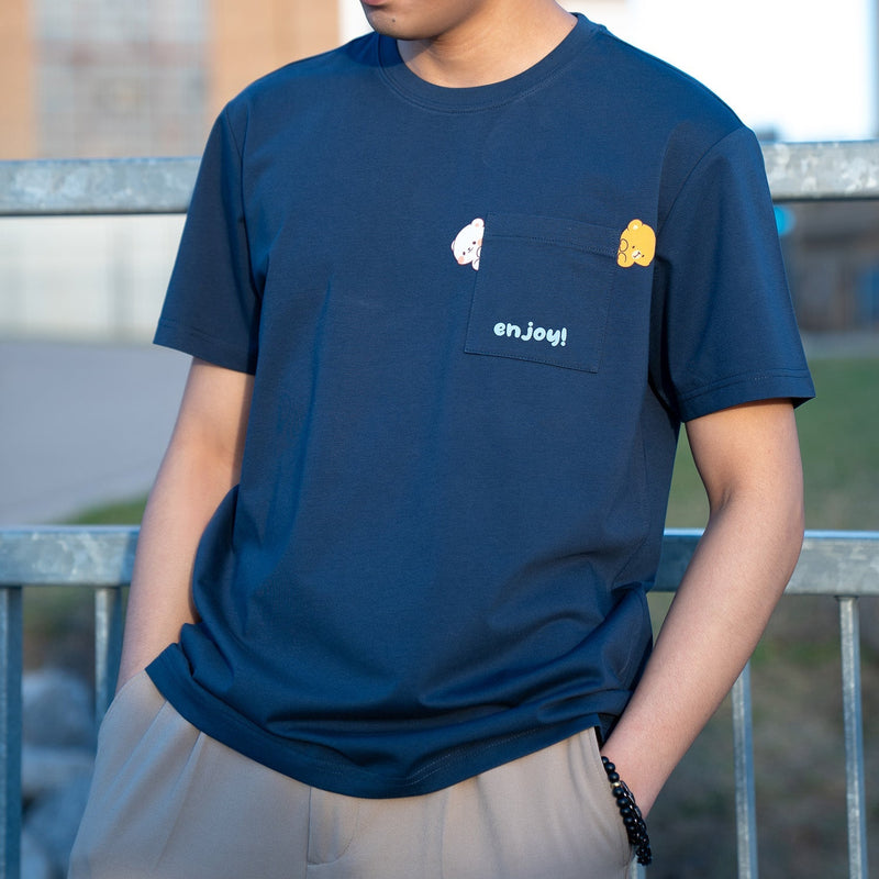 Giordano X Milk Mocha Bear: Peek-a-Pocket T-Shirts Milk Mocha Bear