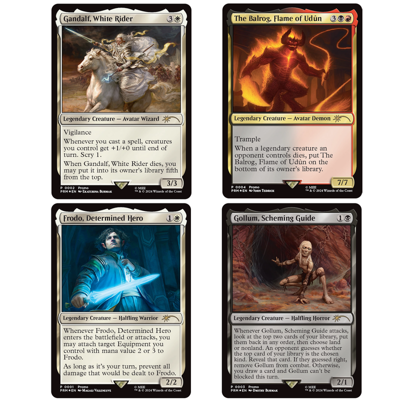 Magic the Gathering TCG: Tales of Middle Earth Costco Promo Set - Gandalf/Frodo/Balrog/Gollum Card Game Wizards of the Coast