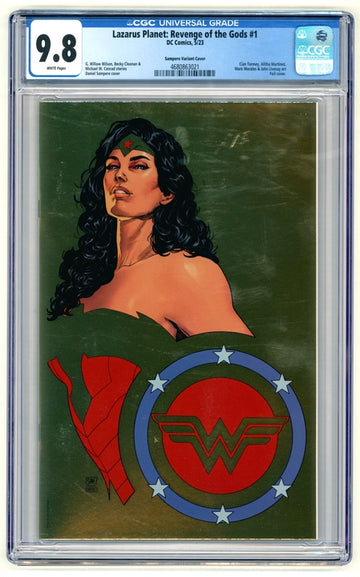 Lazarus Planet Revenge of the Gods: #1 [Sampere CGC 9.8 Foil Virgin - 1:50] 2023 Comics DC Comics