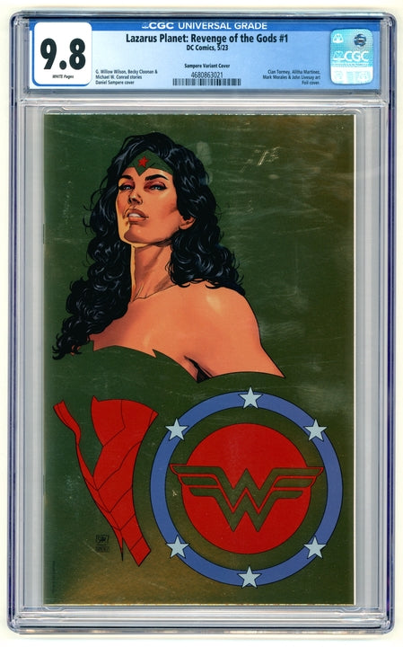 Lazarus Planet Revenge of the Gods: #1 [Sampere CGC 9.8 Foil Virgin - 1:50] 2023 Comics DC Comics