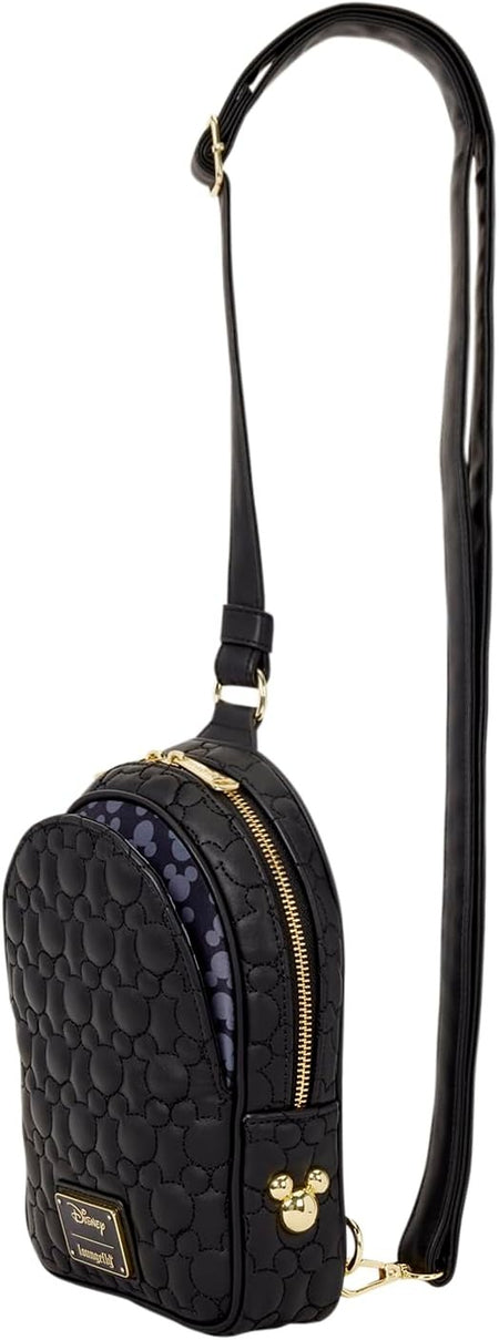 Loungefly Disney: Mickey Silhouette Convertible Sling Bag Clothing and Apparel Loungefly