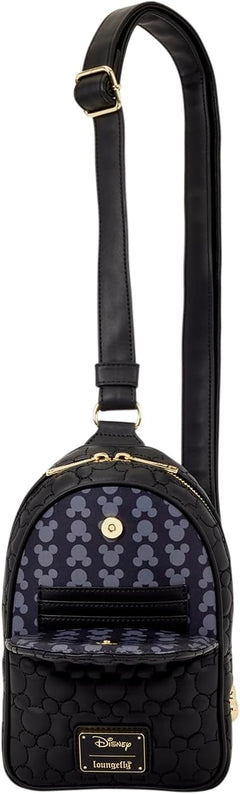Loungefly Disney: Mickey Silhouette Convertible Sling Bag Clothing and Apparel Loungefly