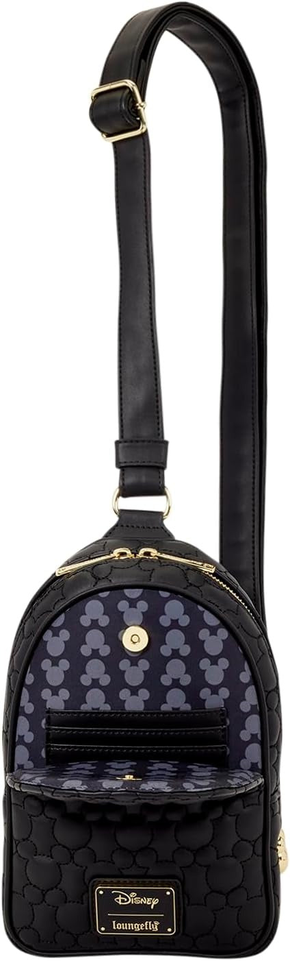 Loungefly Disney: Mickey Silhouette Convertible Sling Bag Clothing and Apparel Loungefly