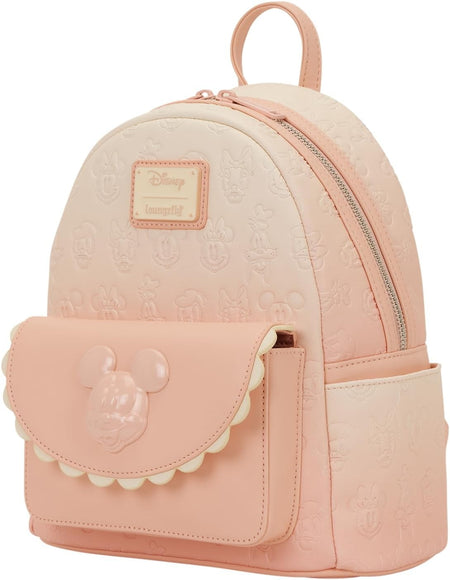 Loungefly: Disney Mickey and Friends Mini Backpack - Pink and White Clothing and Apparel Loungefly