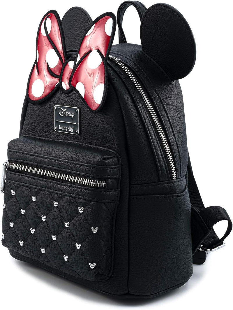 Loungefly: Disney Minnie Mouse Bow Mini Faux Leather Backpack Clothing and Apparel Loungefly