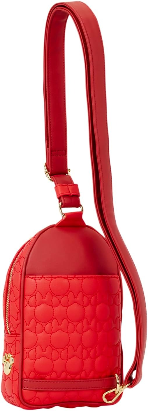 Loungefly Disney: Minnie Silhouette Convertible Sling Bag Clothing and Apparel Loungefly