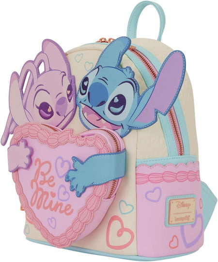Loungefly: Disney - Stitch and Angel Be Mine Mini Backpack Clothing and Apparel Loungefly