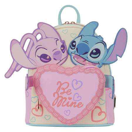 Loungefly: Disney - Stitch and Angel Be Mine Mini Backpack Clothing and Apparel Loungefly