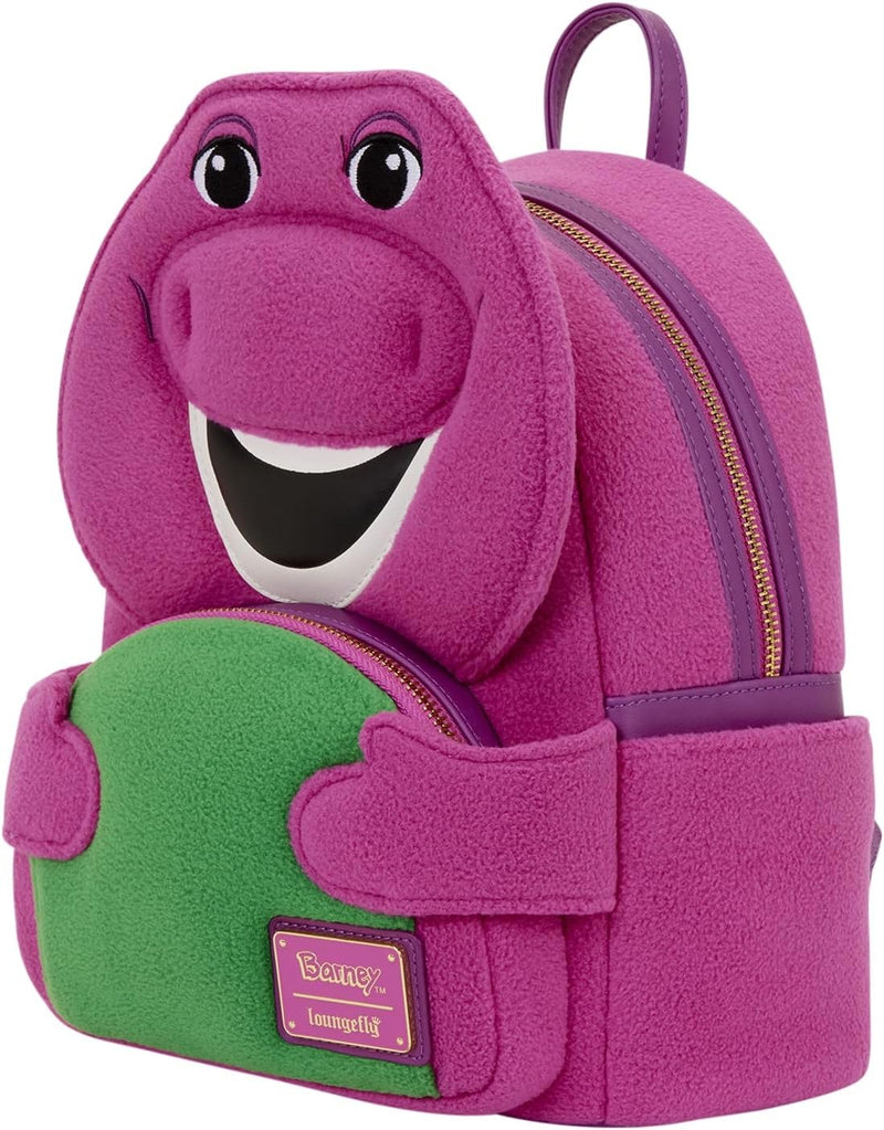 Loungefly: Mattel Barney Mini Backpack Clothing and Apparel Loungefly