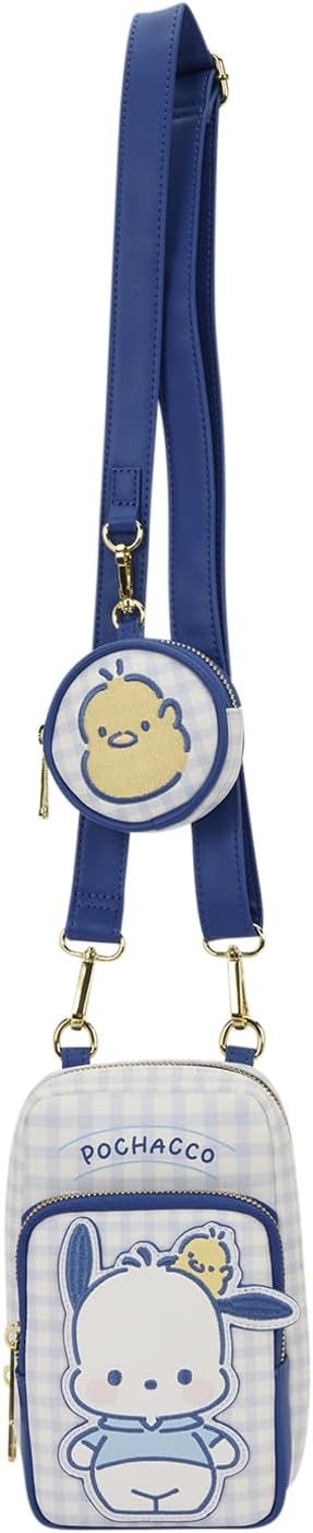 Loungefly: Sanrio - Pochacco Gingham Crossbody Bag Clothing and Apparel Loungefly