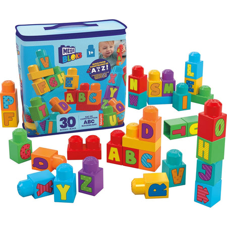 MEGA BLOKS: ABC Building Bag - 30 Pieces Toys & Games Mattel