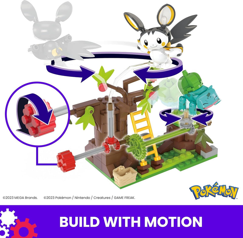 MEGA Pokemon: Emolga and Bulbasaur’s Charming Woods with 194 Pieces Toys & Games Mattel