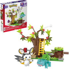 MEGA Pokemon: Emolga and Bulbasaur’s Charming Woods with 194 Pieces Toys & Games Mattel