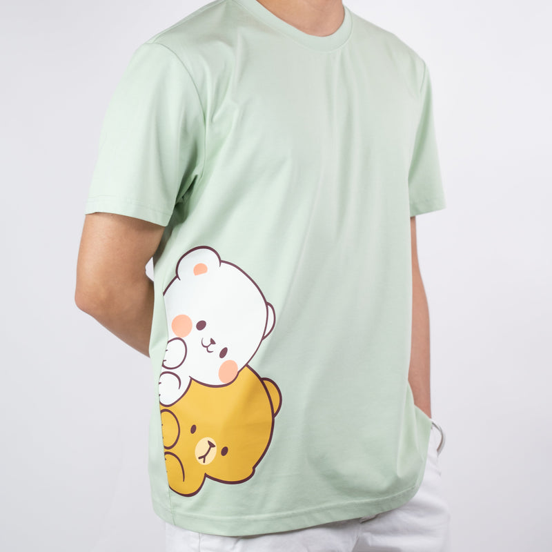 Giordano X Milk Mocha Bear: Side Peek-a-Boo T-Shirts Milk Mocha Bear