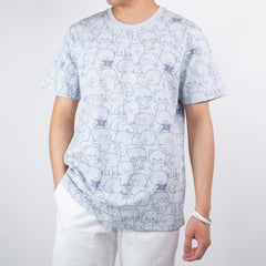 Giordano X Milk Mocha Bear: Daily Life Collage (Blue) T-Shirts Milk Mocha Bear