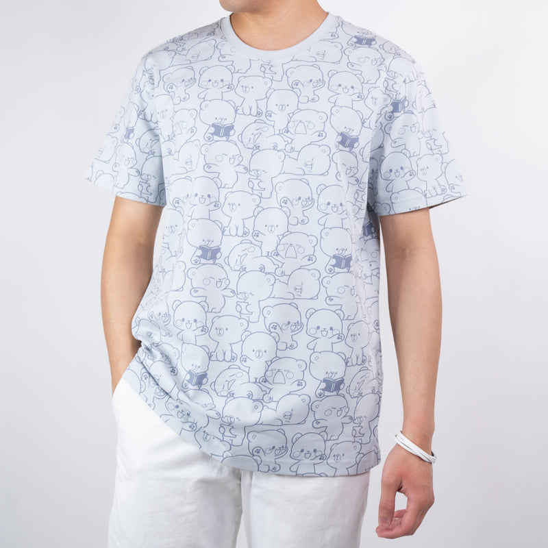 Giordano X Milk Mocha Bear: Daily Life Collage (Blue) T-Shirts Milk Mocha Bear