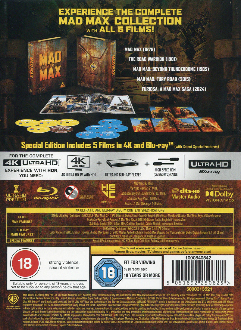 Mad Max 5 Film Petrol Can Edition [UHD 4K + Blu-ray] Blu-Ray 4K Movie Warner Brothers