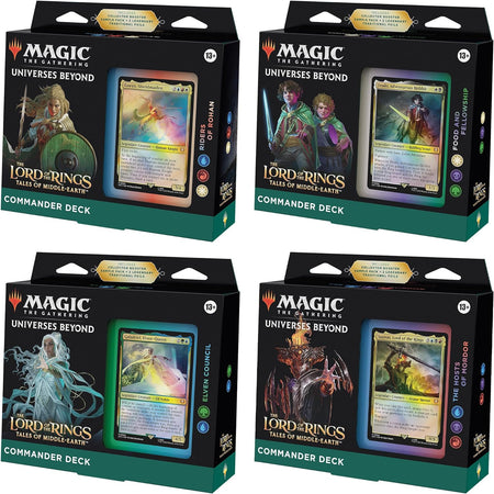 Magic: The Gathering TCG: Universes Beyond: The Lord of the Rings: Commander Deck Bundle - 4 Decks