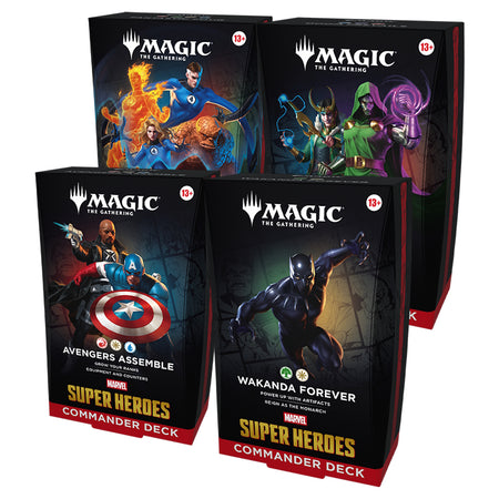 Magic The Gathering TCG: Marvel Super Heroes Commander Display - Set of 4