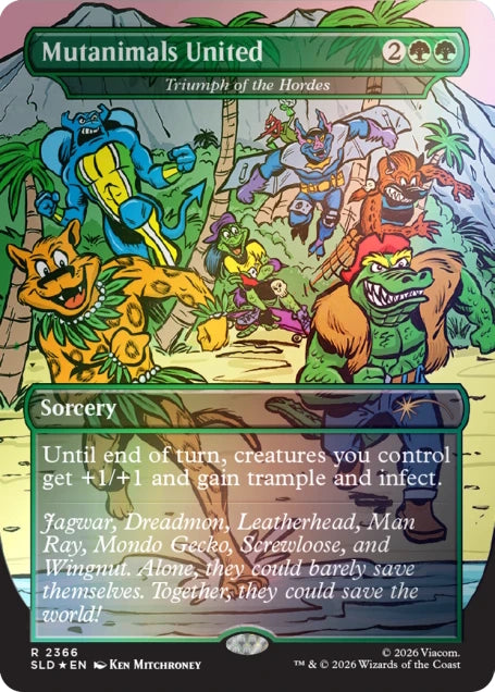 Magic the Gathering: Secret Lair x Teenage Mutant Ninja Turtles - The Mighty Mutanimals (Traditional Foil Edition) Card Game Wizards of the Coast