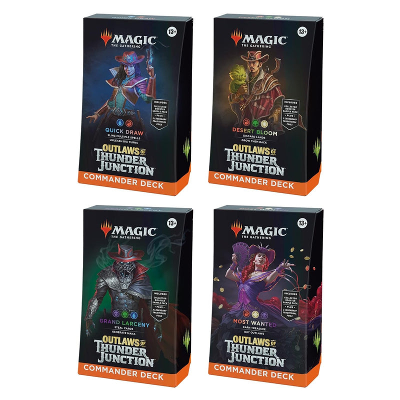 Magic: The Gathering TCG: Outlaws of Thunder Junction Commander Deck Bundle (All 4 Decks) Card Game Wizards of the Coast
