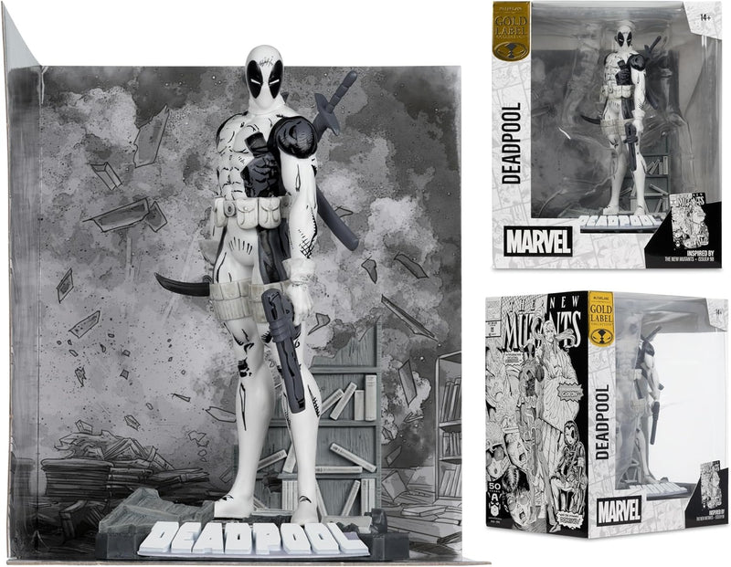 Marvel Collection: The New Mutants Issue #98 Deadpool Lineart Scene Figure - Gold Label 1:10 Scale Toys & Games McFarlane Toys