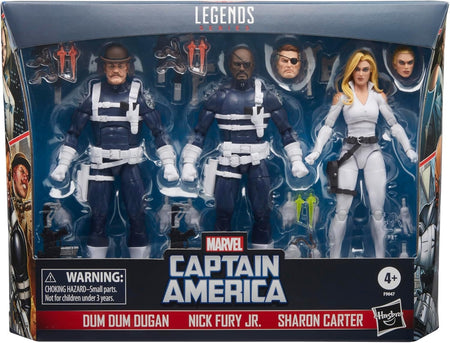 Marvel Legends Series: Captain America S.H.I.E.L.D Collection - Dum Dum Dugan , Nick Fury Jr., Sharon Carter Toys & Games Hasbro