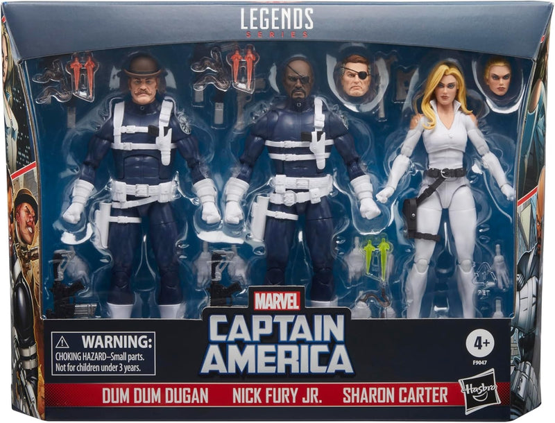 Marvel Legends Series: Captain America S.H.I.E.L.D Collection - Dum Dum Dugan , Nick Fury Jr., Sharon Carter Toys & Games Hasbro