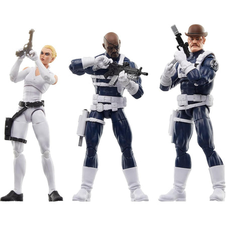 Marvel Legends Series: Captain America S.H.I.E.L.D Collection - Dum Dum Dugan , Nick Fury Jr., Sharon Carter Toys & Games Hasbro