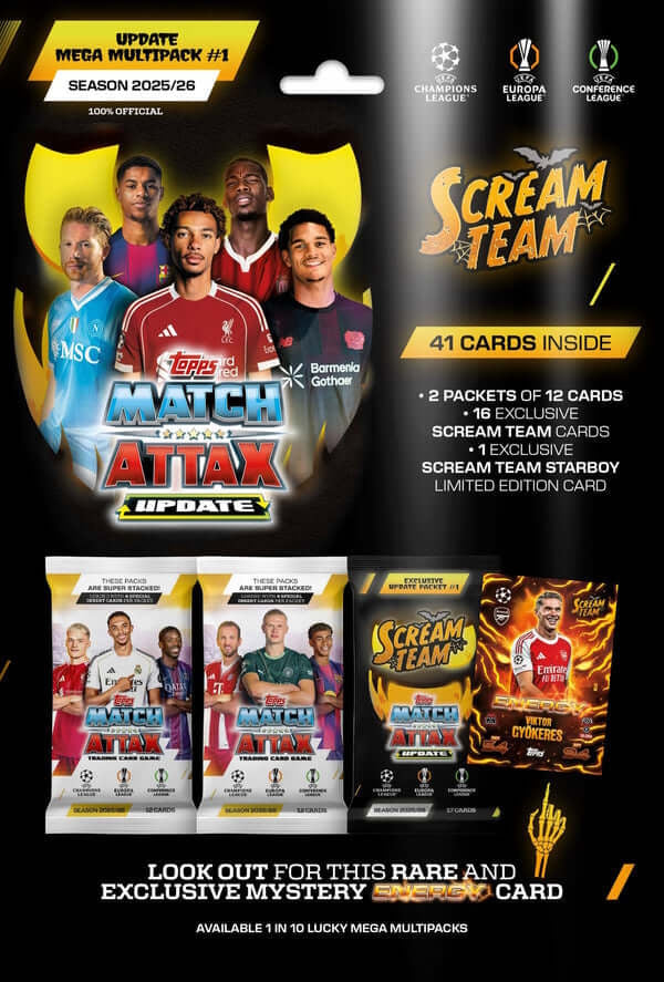 Topps: Match Attax 25/26 - Multipack Scream Team Update Pack Sports Cards Topps