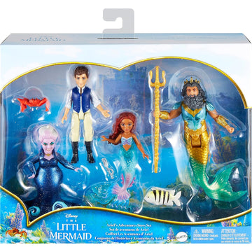 Mattel Disney the Little Mermaid Ariel's Adventures Story Set with 4 Small Dolls Toys & Games Mattel
