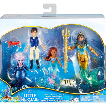 Mattel Disney the Little Mermaid Ariel's Adventures Story Set with 4 Small Dolls Toys & Games Mattel