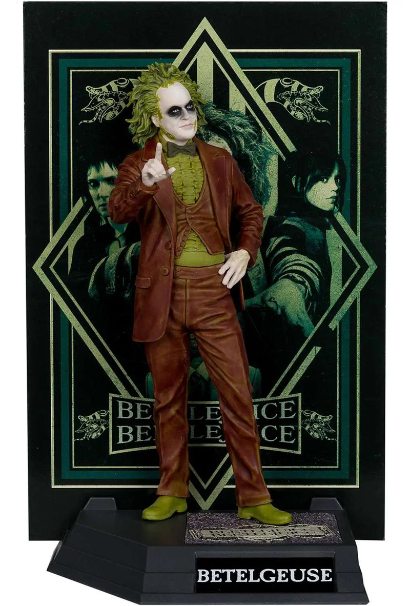 McFarlane Movie Maniacs: Beetlejuice Beetlejuice - Beetlejuice Figure Glow in the Dark Platinum Edition Toys & Games McFarlane Toys