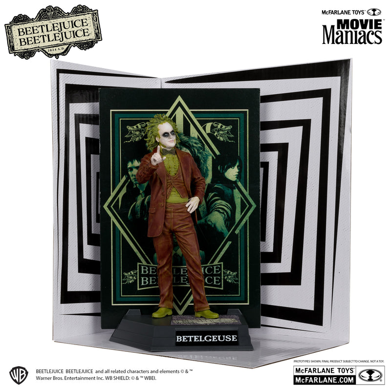 McFarlane Movie Maniacs: Beetlejuice Beetlejuice - Beetlejuice Figure Glow in the Dark Platinum Edition Toys & Games McFarlane Toys