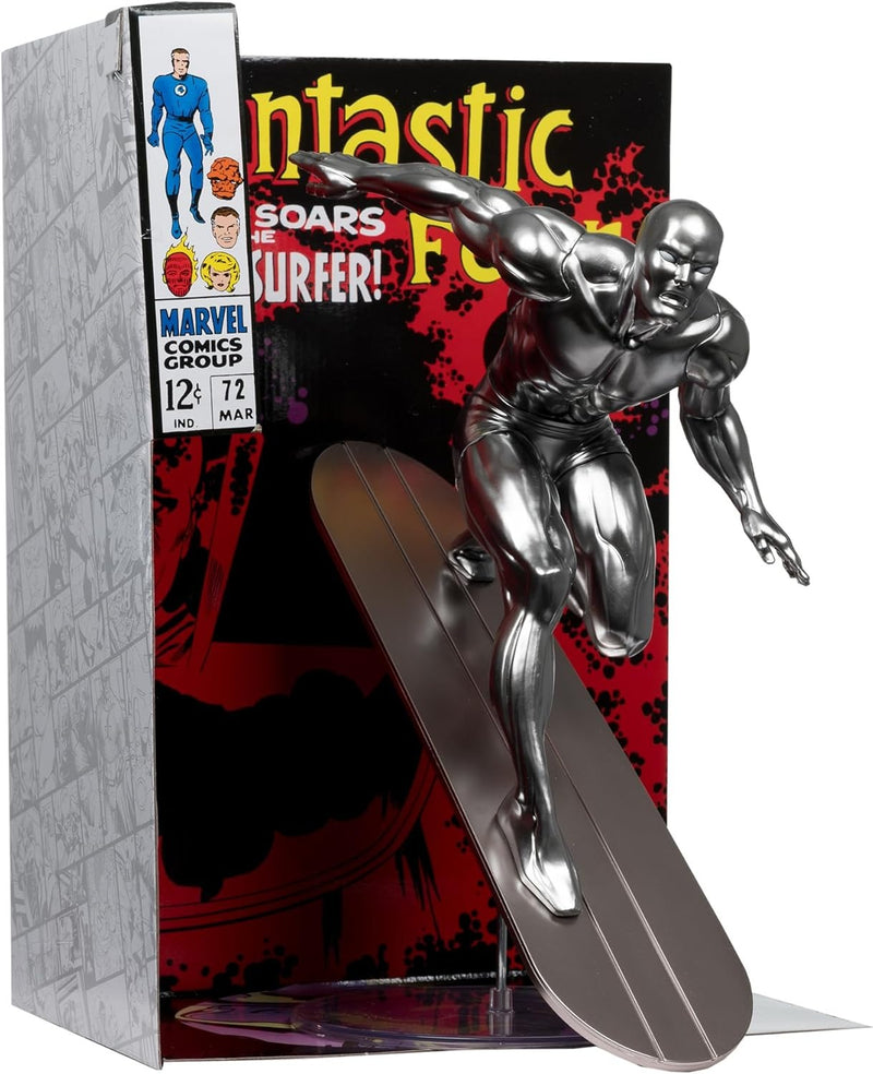 Marvel Silver Surfer: 1:6th Scale Collectible - w/ Comic Book Fantastic Four #72 Toys & Games McFarlane Toys