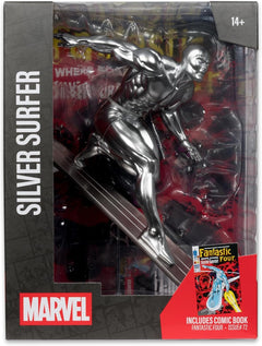 Marvel Silver Surfer: 1:6th Scale Collectible - w/ Comic Book Fantastic Four #72 Toys & Games McFarlane Toys