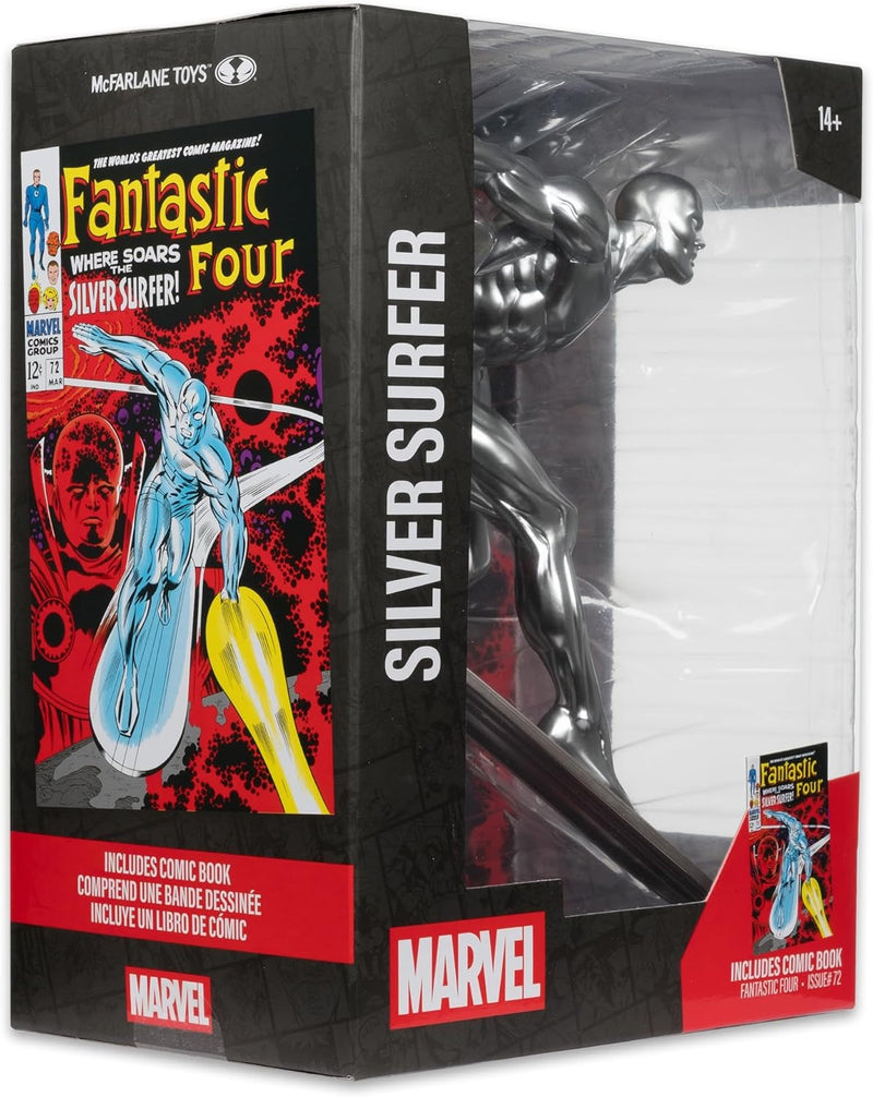 Marvel Silver Surfer: 1:6th Scale Collectible - w/ Comic Book Fantastic Four #72 Toys & Games McFarlane Toys