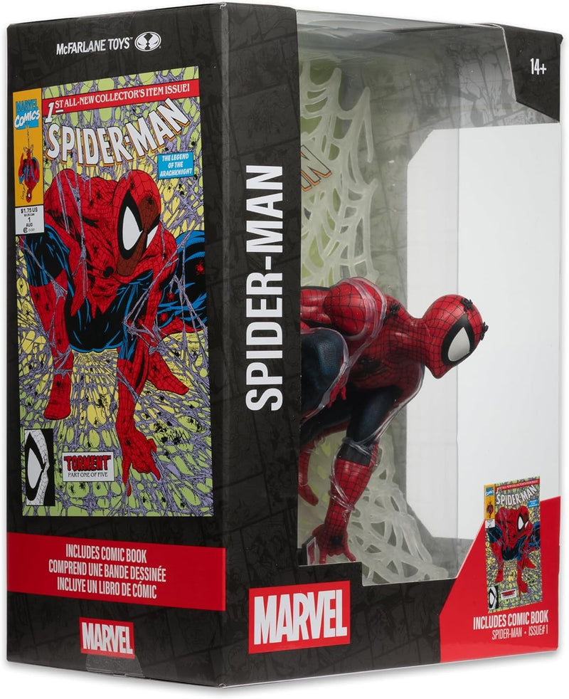 Marvel Spider-Man: 1:6th Scale Collectible - w/ Comic Book Spider-Man #1 Toys & Games McFarlane Toys