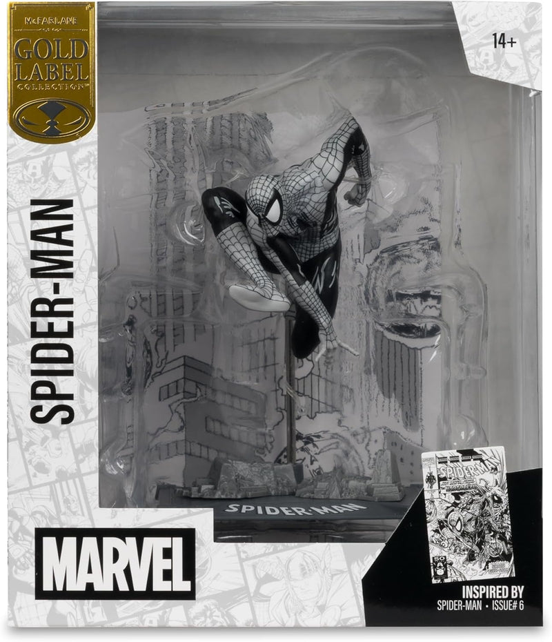 Marvel Spider-Man: Black and White Spider-Man Issue #6 Figure Gold Label Collection Toys & Games McFarlane Toys