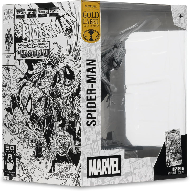 Marvel Spider-Man: Black and White Spider-Man Issue #6 Figure Gold Label Collection Toys & Games McFarlane Toys