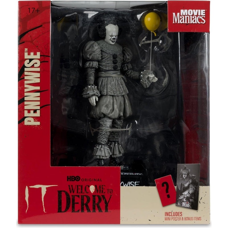 McFarlane Toys: Movie Maniacs Welcome to Derry IT - Pennywise Figure - Black and White Toys & Games McFarlane Toys