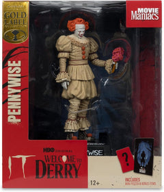 Movie Maniacs Welcome to Derry: IT Pennywise Figure Flashback - Gold Label Collection Toys & Games McFarlane Toys