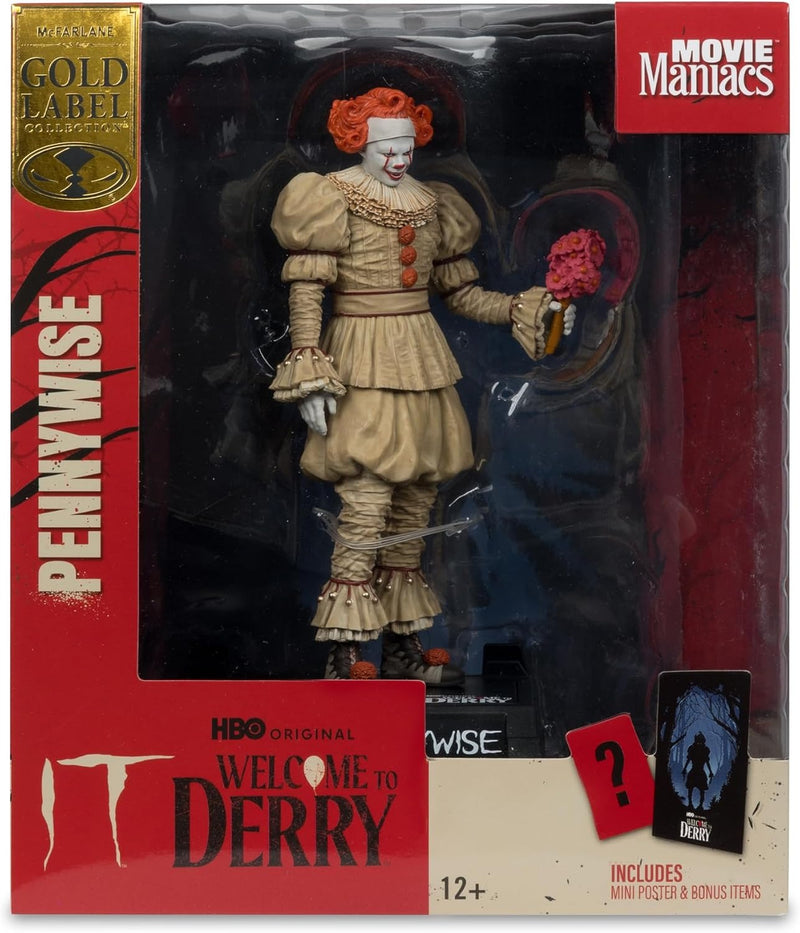 Movie Maniacs Welcome to Derry: IT Pennywise Figure Flashback - Gold Label Collection Toys & Games McFarlane Toys