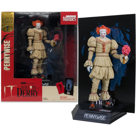 Movie Maniacs Welcome to Derry: IT Pennywise Figure Flashback - Gold Label Collection Toys & Games McFarlane Toys
